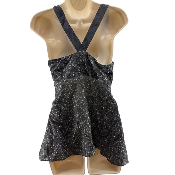 Vintage Express Silk Black Gold White Sleeveless Blouse Womens Small - Picture 5 of 5